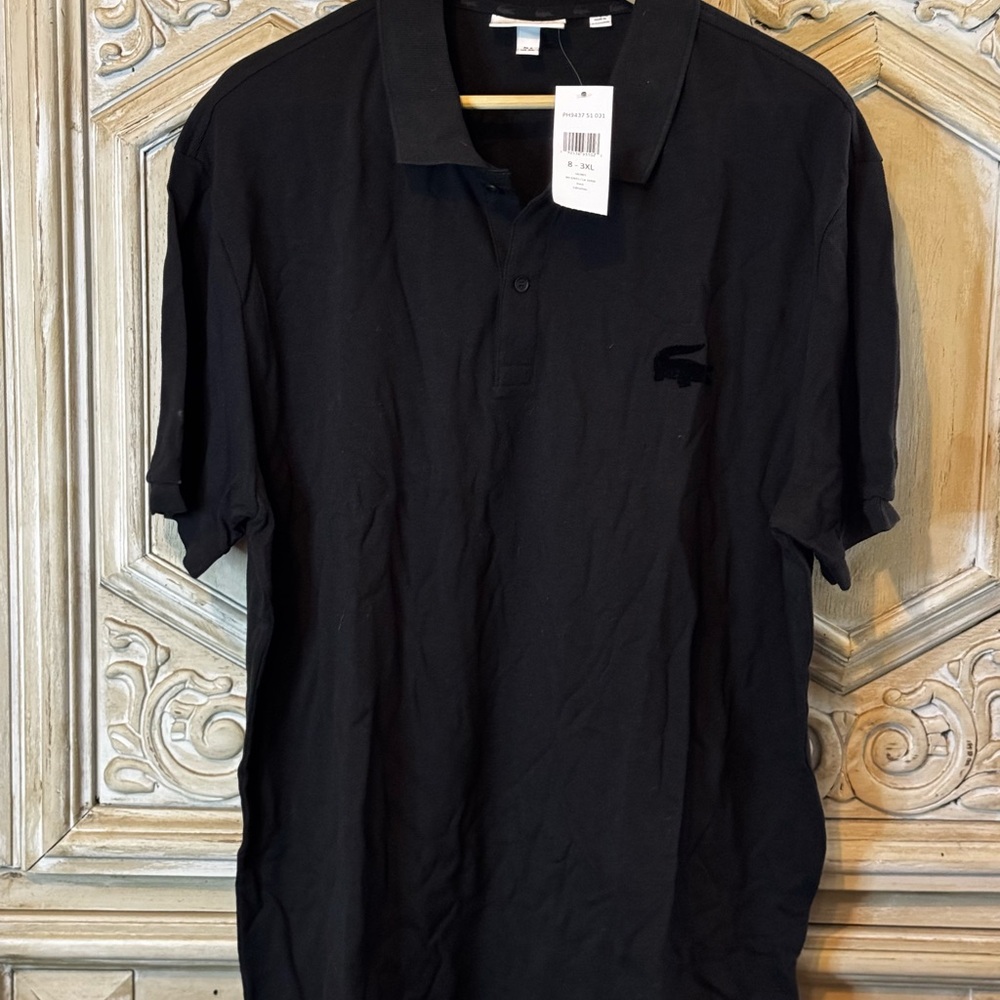 Lacoste Black Polo Shirt Cotton Blend Classic